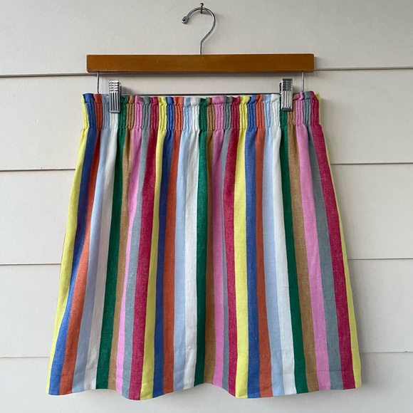 J. CREW • Linen Multicolor Striped Knit Skirt size 8 - Picture 15 of 16